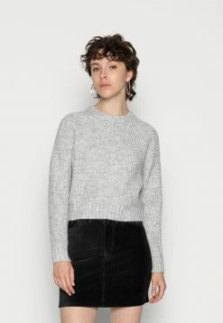 Even&Odd Damen Strickpullover - Mottled Grey