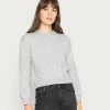 Even&Odd Damen POINTELLE CREW NECK JUMPER - Strickpullover - Mottled Light Grey