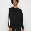 Even&Odd Damen OVERSIZED SWEATSHIRT WITH STRIPE - Sweatshirt - Black -Even&Odd Verkäufe 2024 032529db541840b5b8fa6854718abd91