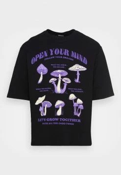 Even&Odd OPEN YOU MIND MUSHROOMS TEE UNISEX - T-Shirt Print - Black -Even&Odd Verkäufe 2024 042bdf5c6a1347eabbe6520573195212