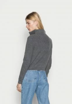 Even&Odd HALF ZIP JUMPER - Strickpullover - Mottled Dark Grey | Damen -Even&Odd Verkäufe 2024 054d79b7bbe546aea678f5601c651d8b