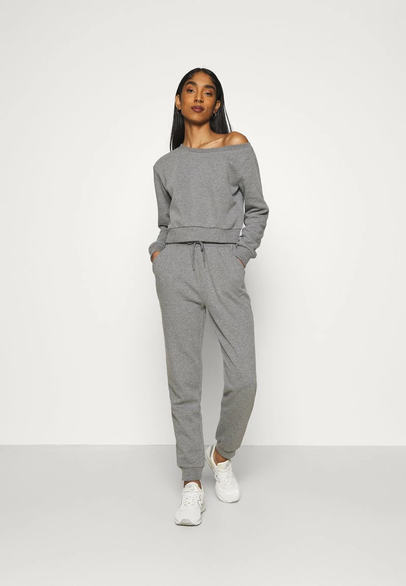 Even&Odd Damen Off Shoulder&Jogger Set - Sweatshirt - Mottled Grey 4 Even&Odd Damen Off Shoulder&Jogger Set - Sweatshirt - Mottled Grey – Bild 2