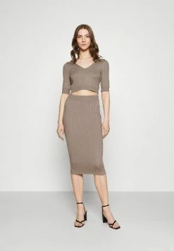 Even&Odd Damen STRICK KNITWEAR SET - Bleistiftrock - Taupe