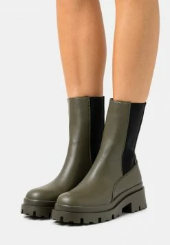 Even&Odd Damen Plateaustiefelette - Khaki