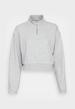 Even&Odd Damen CROPPED WITH HALF ZIP COLLAR - Sweatshirt - Mottled Light Grey -Even&Odd Verkäufe 2024 17570d58e0154be78efc8c13d9f4a374