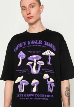 Even&Odd OPEN YOU MIND MUSHROOMS TEE UNISEX - T-Shirt Print - Black -Even&Odd Verkäufe 2024 1ac5c760bacb4142b9c34d3dce8d951e