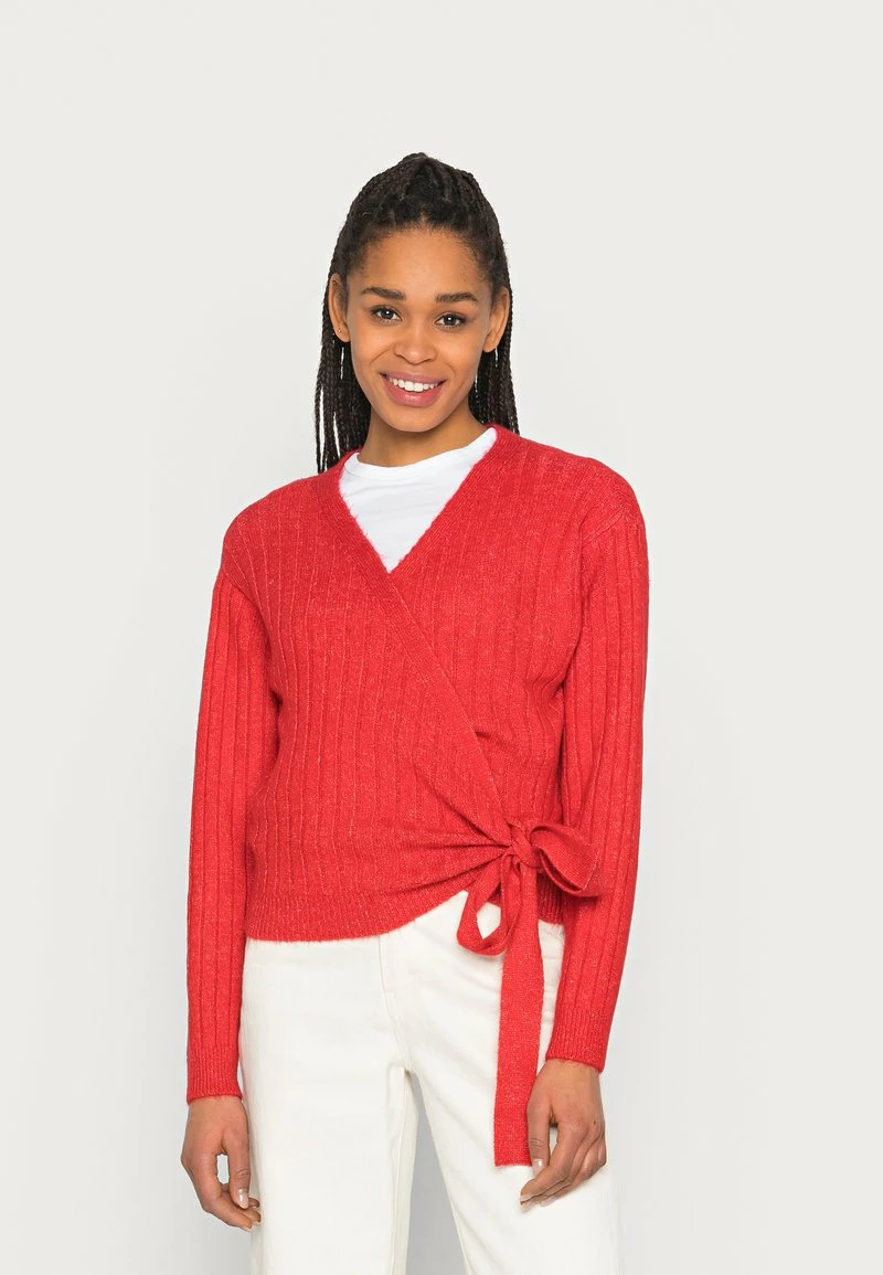 Even&Odd Damen WRAPPED CARDIGAN - Strickjacke - Red 3 Even&Odd Damen WRAPPED CARDIGAN - Strickjacke - Red