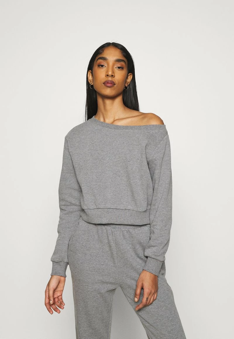 Even&Odd Damen Off Shoulder&Jogger Set - Sweatshirt - Mottled Grey 3 Even&Odd Damen Off Shoulder&Jogger Set - Sweatshirt - Mottled Grey