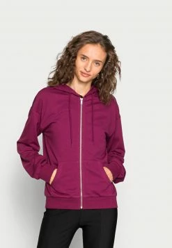 Even&Odd Damen BASIC HOODIE JACKET WITH POCKETS - Kapuzenpullover - Purple