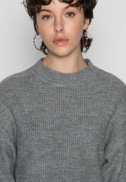 Even&Odd Damen BAT SHAPE MOCK NECK SHORTER - Strickpullover - Mottled Grey -Even&Odd Verkäufe 2024 2359c3d902234ba290a17d294f096b25