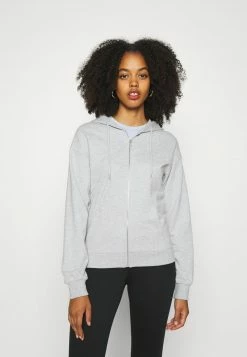 Even&Odd Damen BASIC HOODIE JACKET WITH POCKETS - Kapuzenpullover - Mottled Light Grey