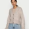 Even&Odd Damen BASIC BLEND BUTTON CROP - Strickjacke - Taupe -Even&Odd Verkäufe 2024 302595153751479eb27ba596121fc0db