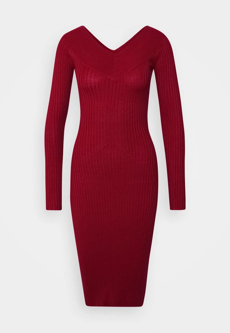Even&Odd Damen KNIT V NECK MIDI BODYCON DRESS - Etuikleid - Red 7 Even&Odd Damen KNIT V NECK MIDI BODYCON DRESS - Etuikleid - Red – Bild 5