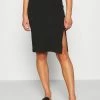 Even&Odd Damen BASIC - Midi Skirt With Slit - Bleistiftrock - Black -Even&Odd Verkäufe 2024 35b759115643474dbb1641873d2f48ca