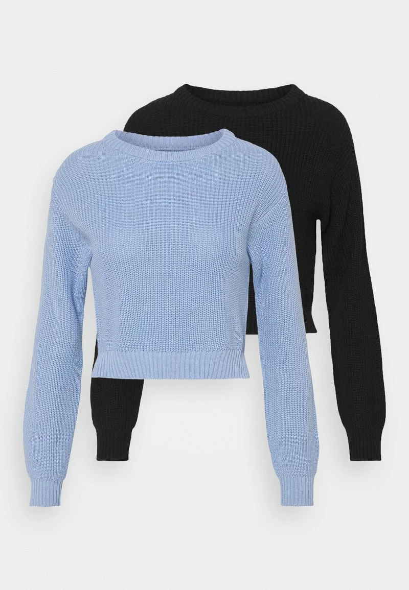 Even&Odd Damen 2 PACK - Strickpullover - Black/light Blue 3 Even&Odd Damen 2 PACK - Strickpullover - Black/light Blue
