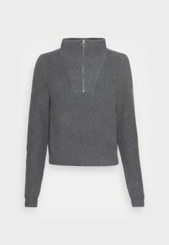Even&Odd HALF ZIP JUMPER - Strickpullover - Mottled Dark Grey | Damen -Even&Odd Verkäufe 2024 53052c78670245e8bf8c8691daec3be5