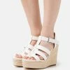 Even&Odd Damen Plateausandalette - White
