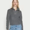 Even&Odd HALF ZIP JUMPER - Strickpullover - Mottled Dark Grey | Damen -Even&Odd Verkäufe 2024 61aaa731784a4a3f88ef241443588e6d