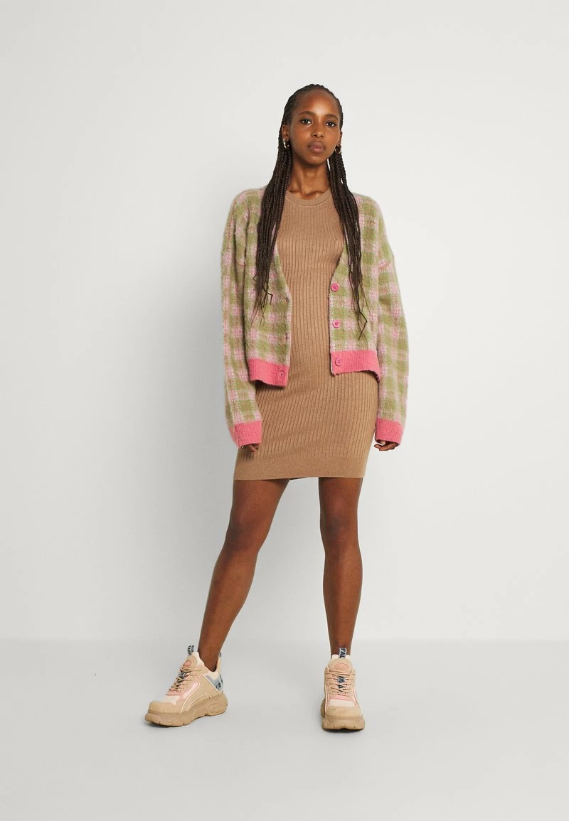 Even&Odd Damen Knit Mini Wide Rib Basic Dress - Etuikleid - Mottled Dark Brown 4 Even&Odd Damen Knit Mini Wide Rib Basic Dress - Etuikleid - Mottled Dark Brown – Bild 2