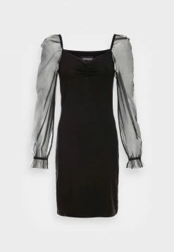 Even&Odd LONG PUFF SLEEVES RUSHING BODYCON DRESS - Cocktailkleid/festliches Kleid - Black | Damen -Even&Odd Verkäufe 2024 6b2864728d8747a495146299a2475f69