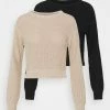 Even&Odd Damen 2 PACK - Strickpullover - Black/beige -Even&Odd Verkäufe 2024 6f278a42541c4017bc13d8917bc79a7e