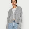 Even&Odd Damen BASIC BLEND BUTTON CROP - Strickjacke - Mottled Grey -Even&Odd Verkäufe 2024 7a82fd2ceeab4e04934545a765aaa5b9