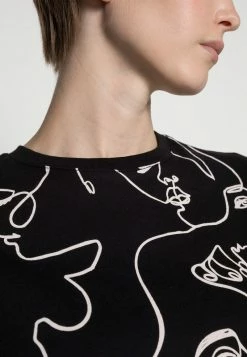 Even&Odd Damen TONJA ABSTRACT LINE FACE AOP TEE - T-Shirt Print - Black -Even&Odd Verkäufe 2024 7e648ba782d44463ba3e4a8cff7b9b3d