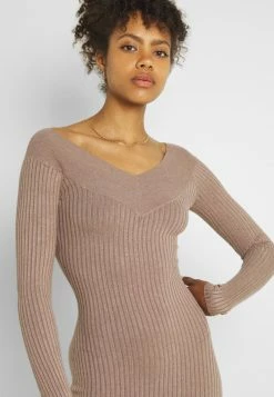 Even&Odd KNIT V NECK MIDI BODYCON DRESS - Etuikleid - Taupe | Damen -Even&Odd Verkäufe 2024 86a6206ce2dd45bd93e52c8718172538