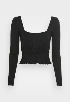 Even&Odd Damen SHIRRING DETAIL LONG SLEEVE CROP WITH GATHER - Langarmshirt - Black -Even&Odd Verkäufe 2024 87fe078824924c9982e71fb04f5882b6