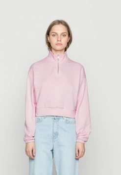 Even&Odd Damen CROPPED WITH HALF ZIP COLLAR - Sweatshirt - Light Pink