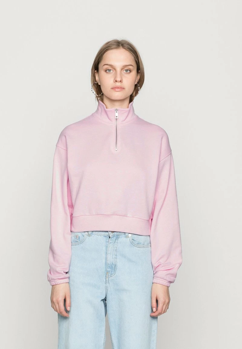 Even&Odd Damen CROPPED WITH HALF ZIP COLLAR - Sweatshirt - Light Pink 3 Even&Odd Damen CROPPED WITH HALF ZIP COLLAR - Sweatshirt - Light Pink