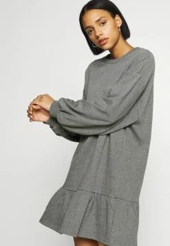 Even&Odd Damen SWEAT - Mini Volant Dress - Freizeitkleid - Mottled Grey -Even&Odd Verkäufe 2024 8df53f84ce564dfcb1290de05950c714