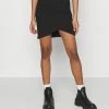 Even&Odd Damen Asymetric Overlap Wrap Mini High Waisted Skirt - Bleistiftrock - Black -Even&Odd Verkäufe 2024 8e0d968390bc4157829c4828e4bfa0ac