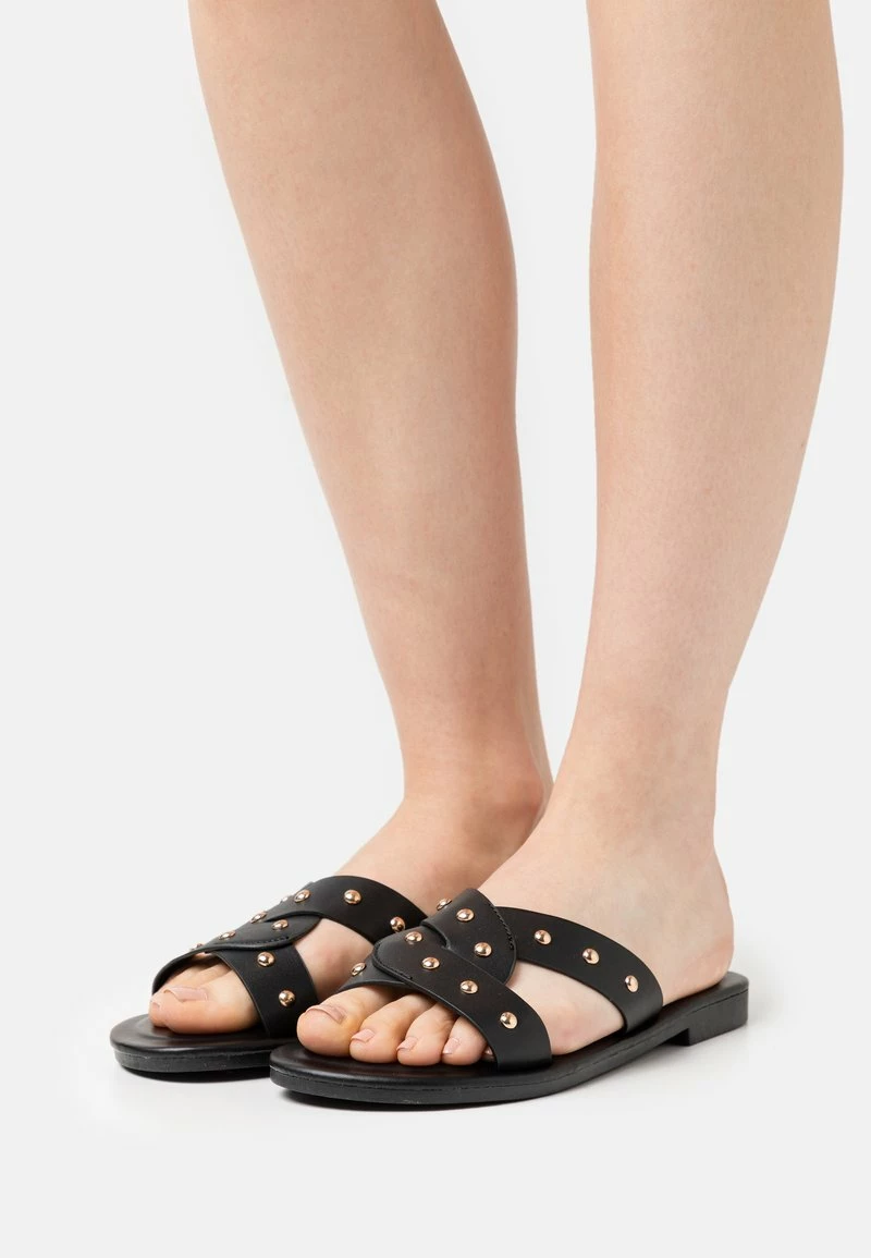 Even&Odd Damen Pantolette Flach - Black 3 Even&Odd Damen Pantolette Flach - Black