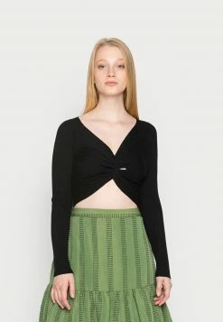 Even&Odd Damen WRAP FRONT JUMPER - Strickpullover - Black