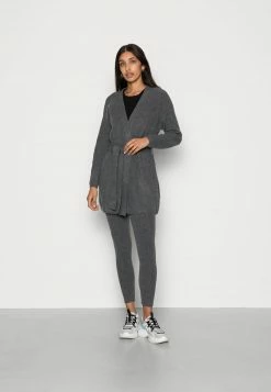 Even&Odd Damen CARDIGAN & LEGGINGS SET - Strickjacke - Mottled Dark Grey
