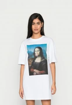 Even&Odd Damen DRESS WITH BIG PLACEMENT - Jerseykleid - White/multi Coloured