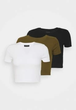 Even&Odd Damen 3 PACK - T-Shirt Basic - Black/white/khaki -Even&Odd Verkäufe 2024 9ba667b5111748ac9a8e13152e4f3b9a