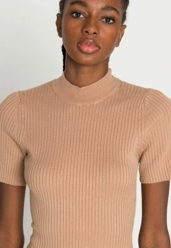 Even&Odd Damen PERKIN NECK SHORT SLEEVE DRESS - Strickkleid - Camel -Even&Odd Verkäufe 2024 9cebe659ceeb416aa85186a1b04a2432