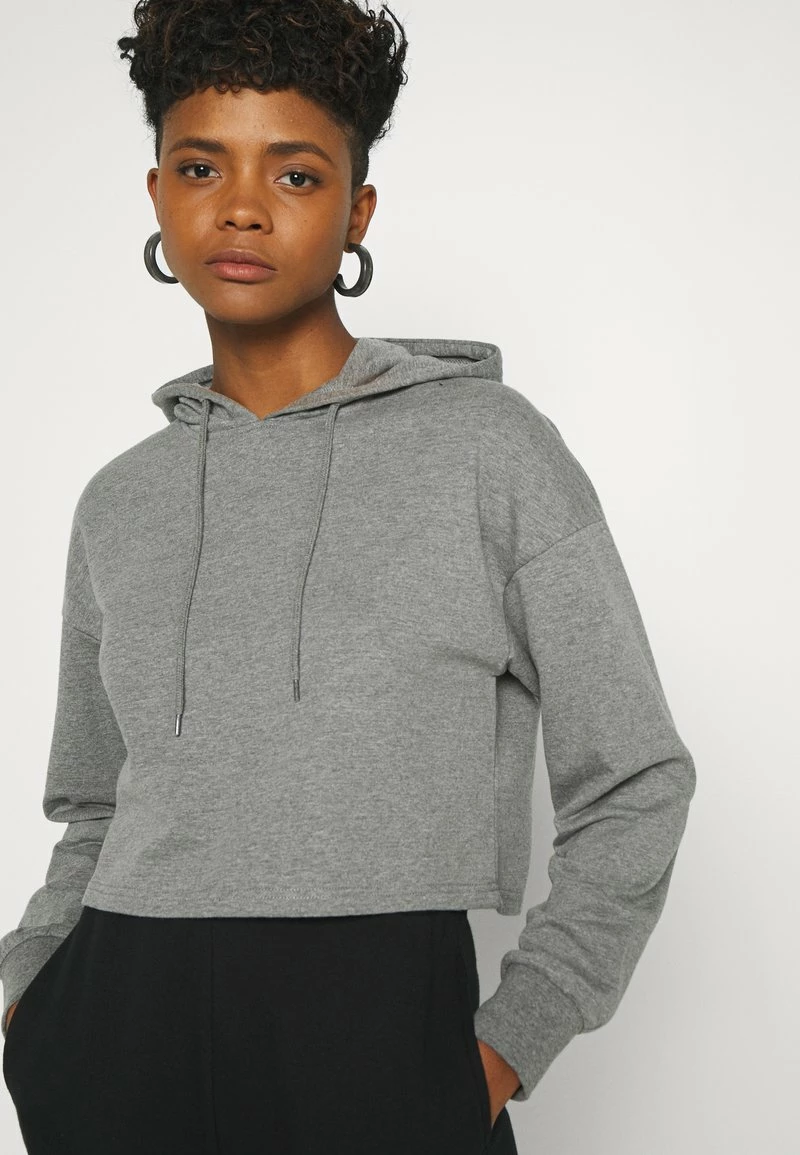 Even&Odd Damen BASIC - Cropped Oversized Hoodie - Kapuzenpullover - Mottled Grey 6 Even&Odd Damen BASIC - Cropped Oversized Hoodie - Kapuzenpullover - Mottled Grey – Bild 4