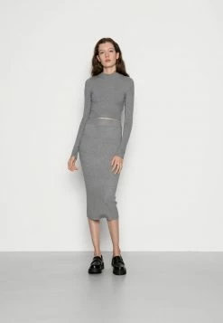 Even&Odd Damen PERKIN CROPPED SKIRT SET - Strickpullover - Mottled Grey