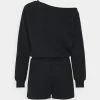 Even&Odd Damen SWEAT - Off-shoulder Playsuit - Jumpsuit - Black
