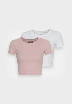 Even&Odd Damen 2PACK - T-Shirt Basic - White/pink -Even&Odd Verkäufe 2024 b26eb8fcc6ce4132a726132fc0f02337