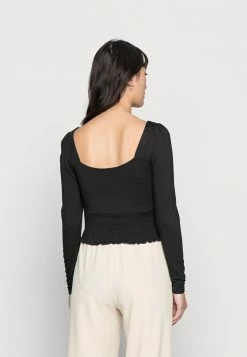 Even&Odd Damen SHIRRING DETAIL LONG SLEEVE CROP WITH GATHER - Langarmshirt - Black -Even&Odd Verkäufe 2024 bc64a596fdc24d4d9dea4742e3b3fff3