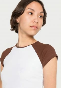 Even&Odd T-Shirt Basic - White Brown | Damen -Even&Odd Verkäufe 2024 c7e7269e569a40f094010804b3899c61