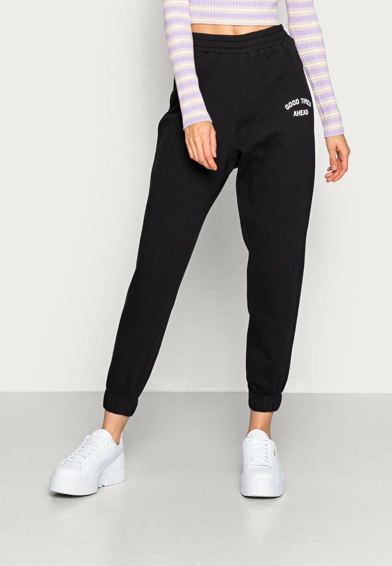 Even&Odd Damen Printed Loose Fit Joggers - Jogginghose - Black 3 Even&Odd Damen Printed Loose Fit Joggers - Jogginghose - Black