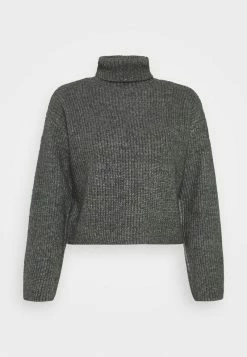 Even&Odd Damen CROPPED BOXY ROLL NECK - Strickpullover - Mottled Dark Grey -Even&Odd Verkäufe 2024 d6f8f279d3524b58b652d73c238aa6c8
