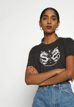 Even&Odd HATTIE MIRRORED DRAGONS TEE - T-Shirt Print - 801 - Anthracite | Damen -Even&Odd Verkäufe 2024 e4d8e6a0a32b46dc8522170e57d7757f