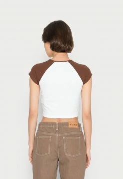 Even&Odd T-Shirt Basic - White Brown | Damen -Even&Odd Verkäufe 2024 ecc718e44c83494daa2dea5bcd6c6a76