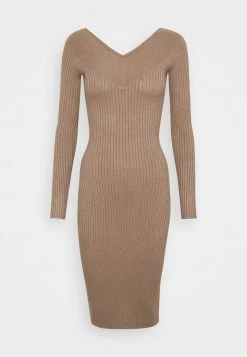 Even&Odd KNIT V NECK MIDI BODYCON DRESS - Etuikleid - Taupe | Damen -Even&Odd Verkäufe 2024 ef80213751b949f8a0aa426ef70a012d